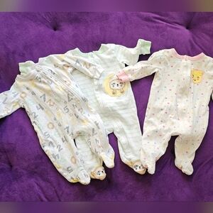 5/$20 Koala Baby Sleep and Play Coverall, Size 6M. Set of 3.